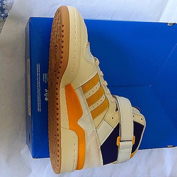 ADIDAS FORUM 84 High Top BASKETBALL SHOES GX9054 Sz 7 NWT Ivory Color Lets play! - Picture 5 of 17